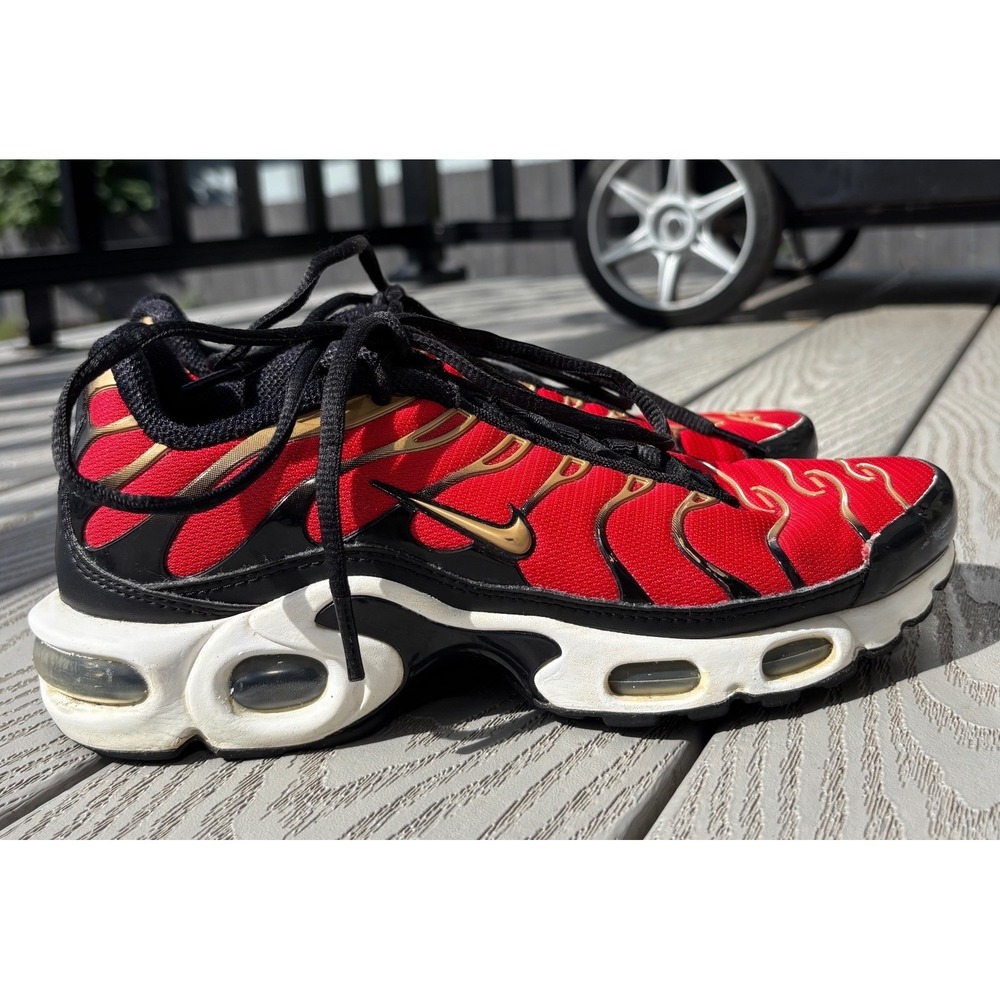 Nike Air Max Plus TN Red‎ Gold Women's Running Shoes CU4919-600 Size 6.5